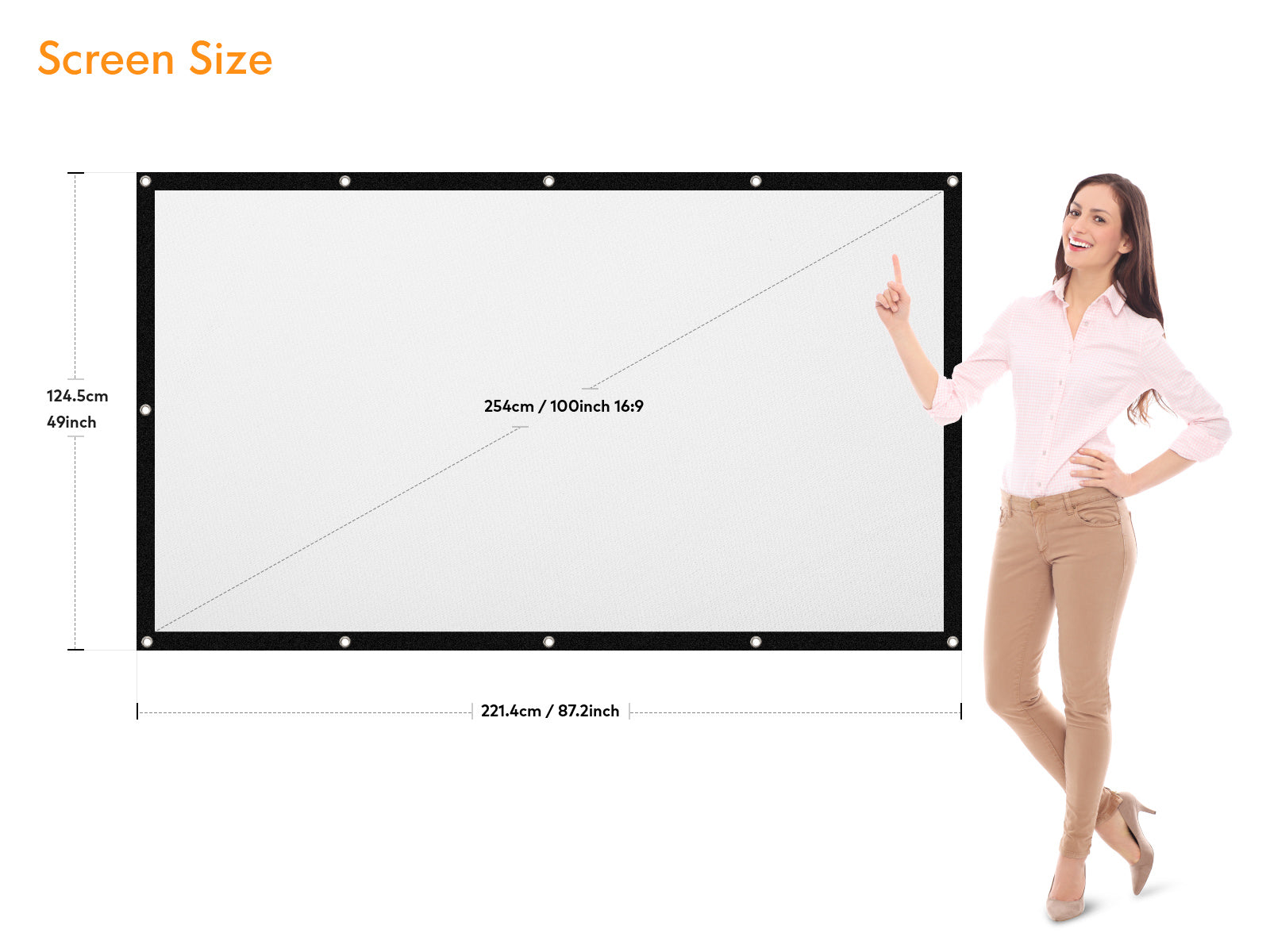 APEMAN PS100 inch HD Portable Projector Screen